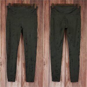SPANX Womens Size XL Olive Green Faux Leather Camo Leggings Pants 20185R